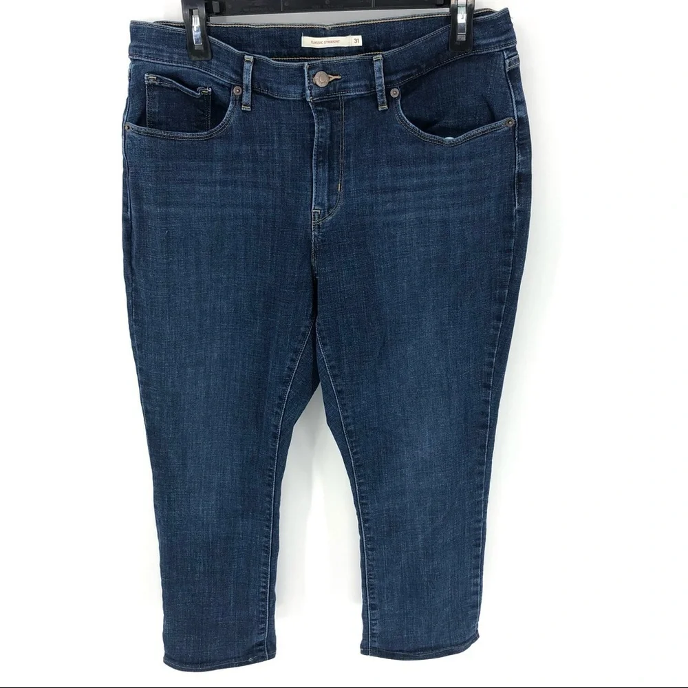 Levi’s Classic Straight Jeans Pants Blue Denim Stretch Modern Size 31 Short - Picture 2 of 13